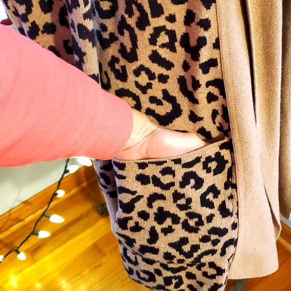 100% cotton leopard print long cardigan - Picture 4 of 9